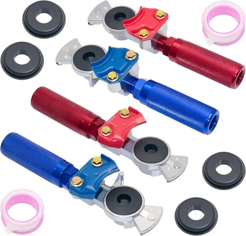 Vista 9 de Glad Hands, 3 juegos de aluminio azul y rojo Gladhands de emergencia para semirremolques remolques líneas de aire 6 sellos de mano Glad