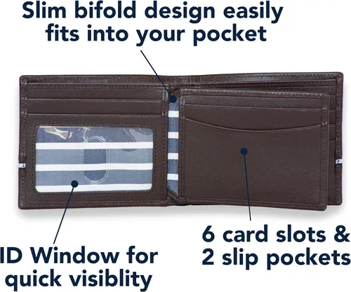 Vista 5 de Nautica Logo Ribbon Leather Wallet