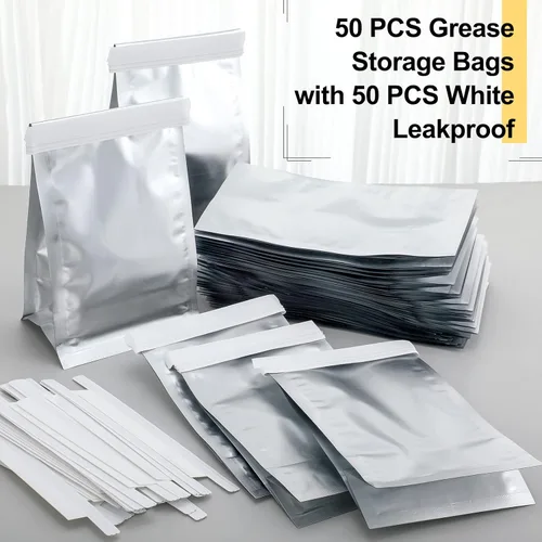 Vista 6 de 50 bolsas desechables de almacenamiento de grasa para tocino, bolsas para líquidos calientes, aceites para almacenamiento de grasa