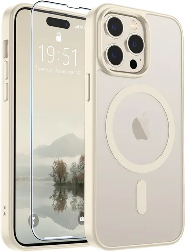 Vista 40 de SUPFINE - Funda magnética para iPhone 14 Pro Max (compatible con MagSafe), (protección contra caídas de grado militar de 10 pies), delgada, Negro