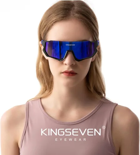 Vista 2 de KINGSEVEN Gafas de sol polarizadas de ciclismo para hombre, gafas de sol deportivas MTB gafas de bicicleta UV400 protección LS910