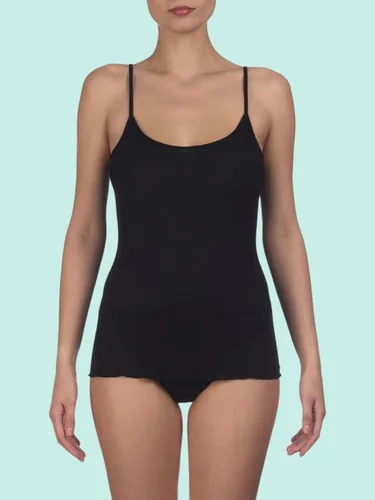 Vista 4 de Women's Lettuce Edge Ribbed Wool & Silk Scoop Neck Camisole Top 3440R