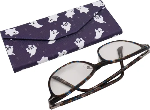 Vista 7 de REAL SIC Estuche rígido plegable magnético para todos los vidrios de HalloweenHorrorOculto de cuero ecológico