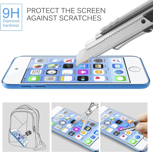 Vista 3 de iVoler [vidrio templado] Protector de pantalla compatible con iPod Touch 7G 2019 6G 5G (7ª 6ª 5ª generación), 0.008 in, dureza 9H ultra fino 2.5D