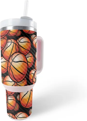 Vista 25 de MightySkins - Funda de fibra de carbono compatible con vaso Stanley The Quencher H2.0 FlowState de 40 onzas, bandana Acabado de fibra de carbono