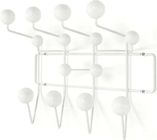 Vista 14 de SHISEDECO Perchero clásico Hang it All, ganchos modernos de mediados de siglo para montar en la pared con bolas de madera maciza pintadas de nogal