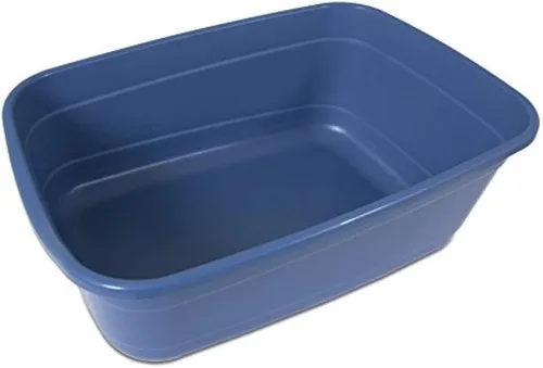 Caja de arena para gatos Petmate - Alta capacidad, abierta para gatos grandes, color azul, fabricada en EE. UU