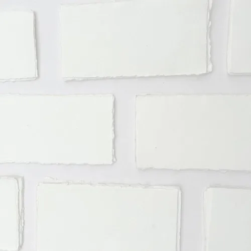 Vista 7 de Papel de trapo de algodón hecho a mano con borde deckle de 4 x 9 pulgadas, hojas de invitación en blanco de alta calidad de 150 GSM, cartulina