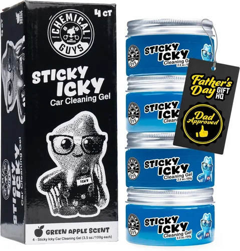 Chemical Guys Sticky Icky - Gel de limpieza para automóvil, manzana verde, limpiador interior de automóvil, limpiador reutilizable para grietas y