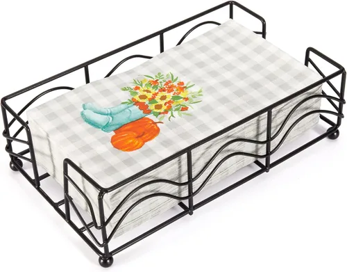 Vista 10 de Servilletero dorado para baño, elegante servilletero dorado para servilletas de papel desechables de baño, bandeja resistente para toallas