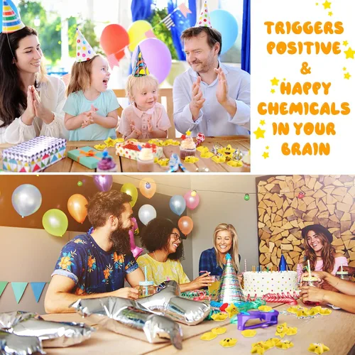 Vista 5 de Kasyat 30 bolas de estrés con forma de estrella para aliviar el estrés, bola sonriente, color amarillo, mini bolas de espuma sonriente, juguetes