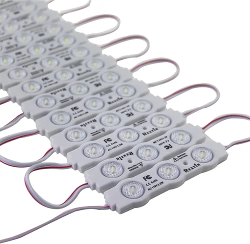 Vista 2 de REXTiN Super Bright 100pcs 110V 2835 3 LED Module Storefront Lights Azul 250LM por módulo Luz decorativa impermeable para letreros de letras