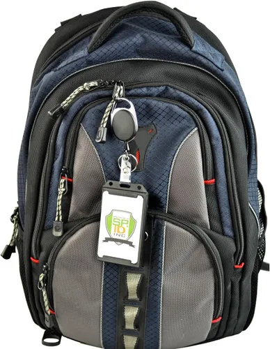 Vista 2 de Specialist ID - Soporte vertical de plástico duro, 2 cargas laterales, múltiples tarjetas con carrete retráctil, clip de mosquetón para cinturón