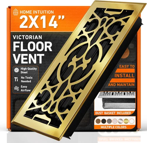 Vista 15 de Cubiertas de ventilación de piso 2X10 con registro de piso y trampa de malla, para calor y aire, ventilación de piso metálica transitable