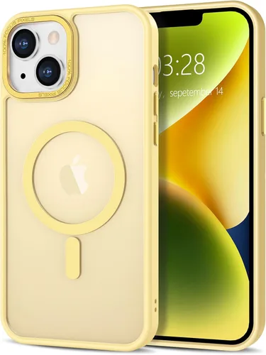 Vista 220 de Anuck - Funda magnética para iPhone 11 compatible con MagSafe, carcasa trasera mate translúcida dura, borde de TPU, delgada, resistente a impactos