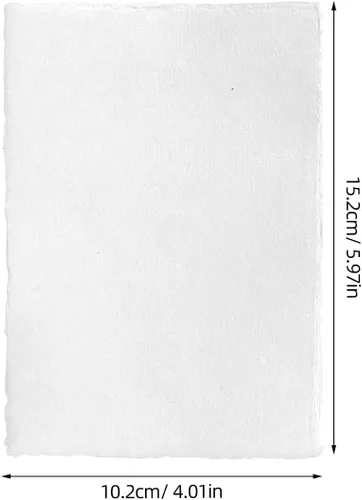 Vista 2 de Generic 25pcs Watercolor Paper - Thick Cotton Pulp Paper Sheets Rough Texture Deckled Edge A6 for Watercolors Acrylics Calligraphy and Creative Art