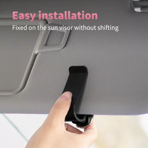 Vista 3 de Paquete de 2 soportes para lentes de sol para parasol de automóvil con soporte de clip de boleto de doble extremo, accesorios para lentes de sol
