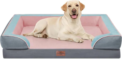 Vista 43 de Comfort Expression - Cama ortopédica para perros pequeños, 20 x 14 pulgadas, cama impermeable y de apoyo de espuma con cojines removibles, sofá