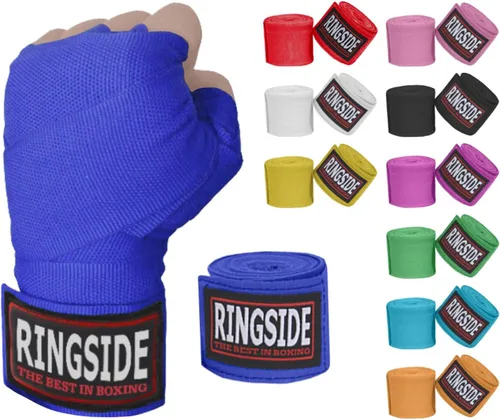 Vista 22 de Ringside Mexican Style Boxing Hand Wraps (Pairs) - 180" Semi-Elastic Cotton Blend Wrist Support with Thumb Loop for MMA, Muay Thai, Kickboxing