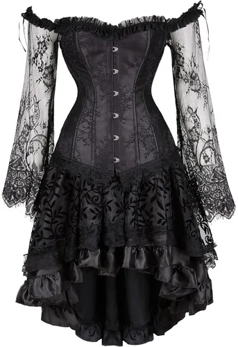 Corsés para mujer, conjunto de vestido de corsé renacentista, disfraces de Halloween