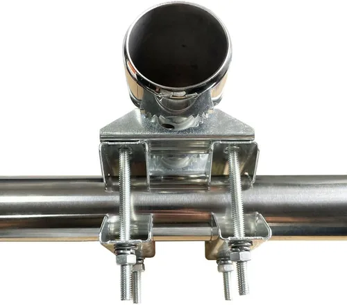 Vista 5 de Soporte de abrazadera de doble perno en U para antena Starlink, adaptador de poste para montaje en riel de escalera Rv, universal