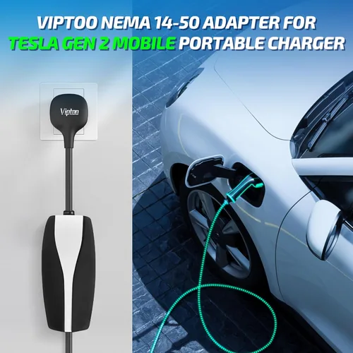 Vista 4 de Adaptador NEMA 14-50 para conector móvil Tesla Gen 2, adaptador de carga EV de 240 V 32 A nivel 2 para Tesla Model 3/Y/S/X, enchufe 14-50