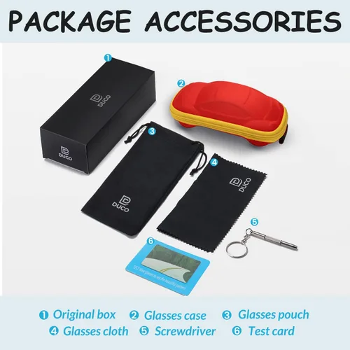 Vista 9 de DUCO K014 - Gafas de sol deportivas para niños y niñas de 6 a 10 años Negro