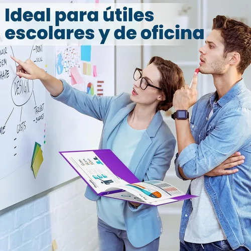 Vista 7 de V-Opitos Paquete de 6 carpetas de plástico de 2 bolsillos con 3 clavijas
