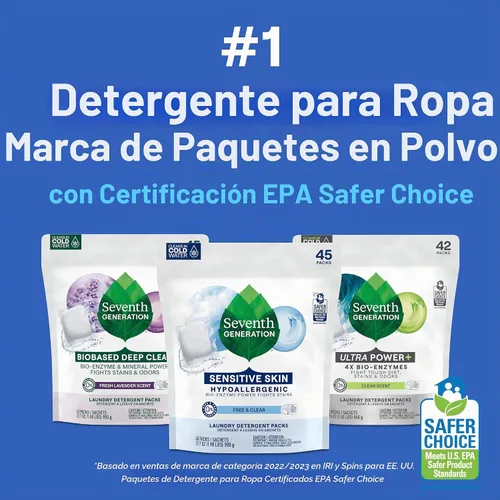 Vista 10 de Seventh Generation Detergente líquido para ropa, aroma cítrico fresco, 60 cargas, combate las manchas, 90 onzas líquidas