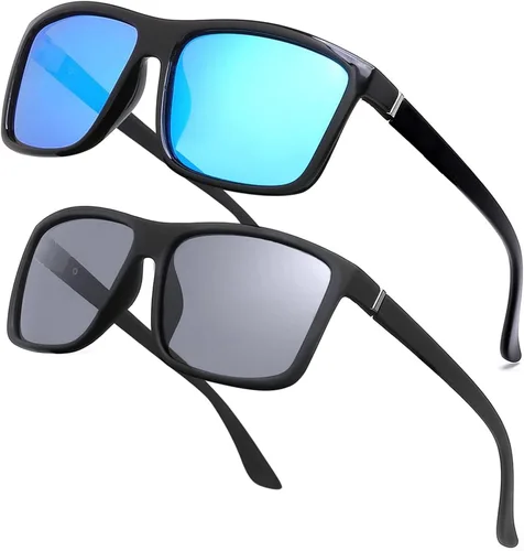 Vista 24 de NIEEPA Gafas de sol polarizadas deportivas para hombre, gafas de marco cuadrado NP1007