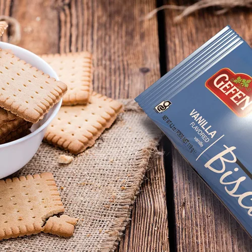 Vista 3 de Gefen Galletas de té de vainilla sin gluten, 4.2 onzas (paquete de 3) Galletas de té sociales Kosher para Pascua