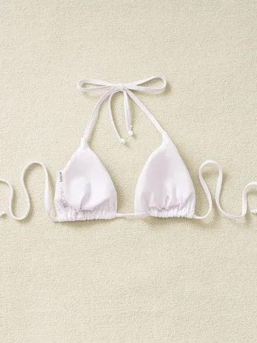 Vista 3 de SOLY HUX Traje de baño sexy para mujer con cuello halter y triángulo con lazo en la espalda