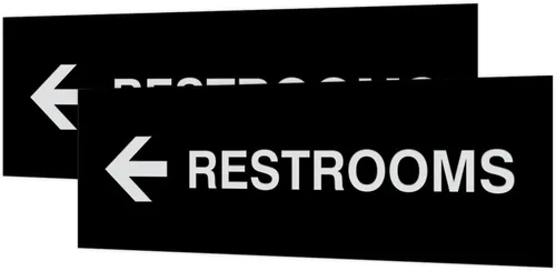 Vista 76 de Signs ByLITA Basic Restrooms - Letrero direccional para pared o puerta (plata cepillada) - Grande (1 paquete)