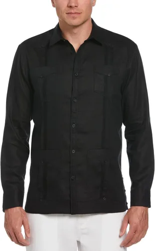 Cubavera Camisa guayabera de manga larga con cuatro bolsillos y 100% lino para hombre (talla S-5x grande y alto)