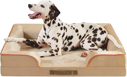 Vista 7 de Friends Forever Harper Cama ortopédica de espuma viscoelástica para perro, sofá calmante para mascotas de interior con refuerzo, lavable a máquina