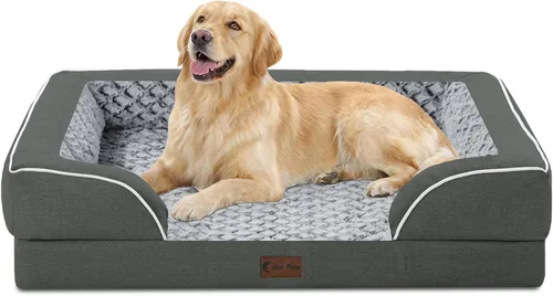 Vista 38 de Camas ortopédicas para perros grandes, cama de espuma viscoelástica impermeable para mascotas grandes con lados 89x56 cm, sofá para perros grandes
