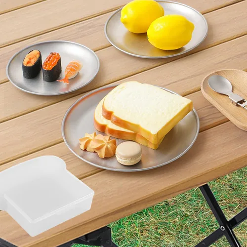 Vista 6 de mollensiuer 2 cajas de sándwich en forma de tostada, soporte de sándwich de plástico, recipientes de almacenamiento de alimentos con tapa, lonchera