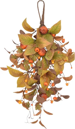 Vista 9 de Botín de cosecha de otoño de 20 pulgadas, botín artificial de arce de otoño, día de Acción de Gracias, Halloween, lágrima decorativa, decoración