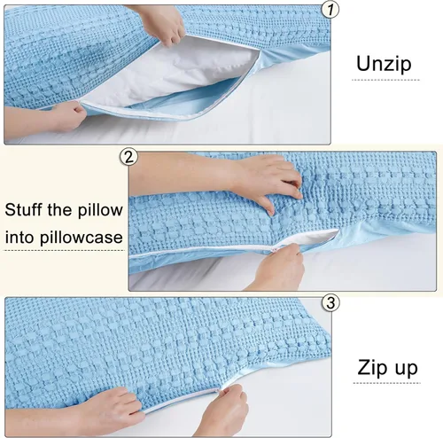 Vista 56 de PHF - Fundas de almohada 100% algodón con tejido gofre europeo, 26 x 26 pulgadas, 2 unidades para decoración elegante del hogar, para cama, sin