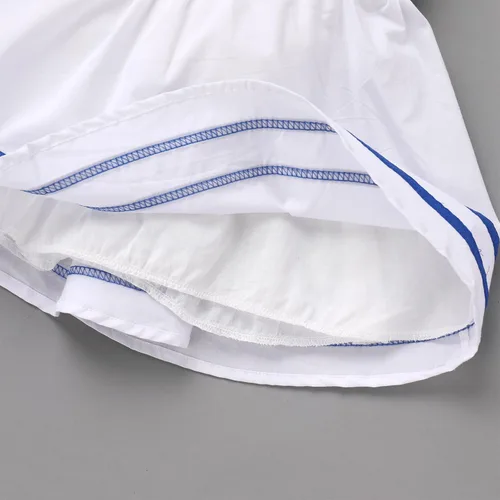 Vista 6 de Vestido de cuadros rosa para niña con sombrero, azul y blanco, a lunares, vestido de princesa