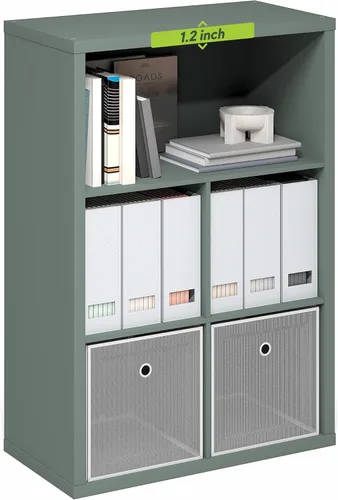 Vista 15 de Furinno PASIR - Estantería de libros de 4 niveles, estantería con estantes abiertos, 9.4 x 23.6 x 41.7 pulgadas, para sala de estar, dormitorio