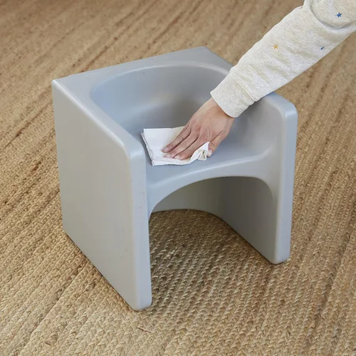 Vista 10 de ECR4Kids Tri-Me 3 en 1 silla cubo, muebles para niños, gris claro