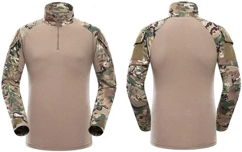 Vista 3 de Ropa de caza al aire libre Airsoft Disparo Camisa Pantalones Conjunto Batalla Vestido Uniforme BDU Conjunto táctico Combate Camuflaje Ropa