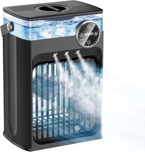 Aire acondicionado portátil, enfriador de aire evaporativo 4 en 1 con tanque de 40.6 fl oz, ventilador de enfriamiento Queit con control remoto,