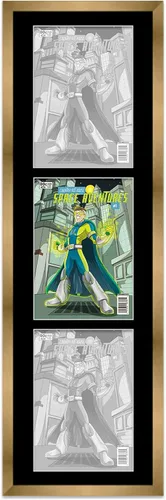 Vista 68 de Marco de cómic negro mate Para cómics publicados entre 1971 y 1985 (marco de madera maciza de cómic de la edad dorada), hecho para exhibir 1 cómic