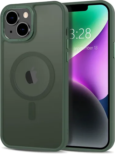 Vista 116 de Anuck - Funda magnética para iPhone 11 compatible con MagSafe, carcasa trasera mate translúcida dura, borde de TPU, delgada, resistente a impactos