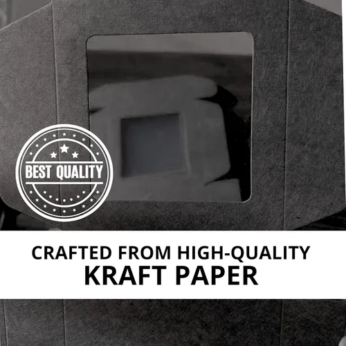 Vista 3 de 30PCS Cookie Boxes Black with Window - 4.13 x 4.13 x 1.18 Inch Durable Packaging for Baked Goods Small Bakery Containers for Pastries Gift Giving