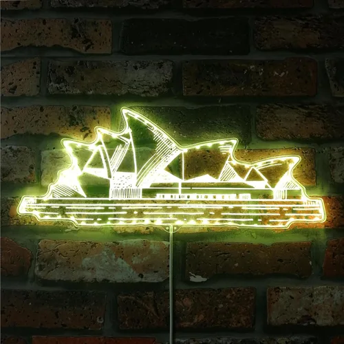 Vista 94 de ADVPRO Atlanta Georgia USA Skyline Silhouette RGB Dynamic Glam LED Sign - Forma de corte a borde - Decoración de pared inteligente 3D - Señalización