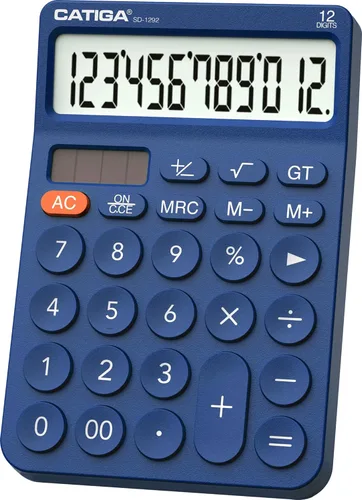 Vista 9 de CATIGA Calculadora de escritorio de 12 dígitos, calculadora básica de escritorio con pantalla LCD grande, botones grandes, 4 funciones, energía dual