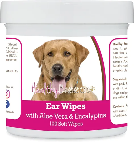 Vista 133 de Healthy Breeds Shih Tzu Toallitas de limpieza de oídos con aloe y eucalipto para perros, 100